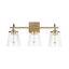 Jayne Aged Brass 3-Light Vanity with Clear Seeded Glass