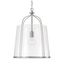 Brushed Nickel 14" Pendant Light with Clear Seeded Glass Shade