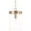 Aged Brass and Clear Glass Mini Pendant Light