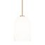 Lawson Aged Brass Pendant with Soft White Glass Shade