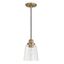 Elegant Aged Brass Mini Pendant with Clear Glass Shade