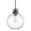 Burnished Bronze Clear Glass Globe Pendant Light