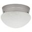 Matte Nickel 2-Light Flush Mount with White Glass Bowl