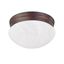 Burnished Bronze 2-Light Flush Mount with White Glass Bowl