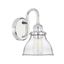 Chrome Clear Glass Cone Wall Sconce with Dimmable Feature