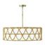 Tulum Matte Brass Large Pendant with White Fabric Drum Shade