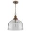 Grey Wash Rippled Glass Dome Pendant Light