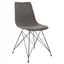 Trenton Charcoal Gray Faux Leather Side Chair with Industrial Metal Legs