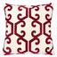 Carly 20" Square Red Cotton Embroidered Decorative Throw Pillow