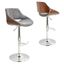 Contemporary Walnut & Blue Swivel Adjustable Barstool