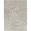 Cream and Grey Abstract Geometric Washable Area Rug