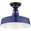 Navy Aluminum Farmhouse Semi-Flush Mount Light