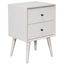 Chic White Mahogany 2-Drawer Mid-Century Modern Nightstand