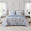 Chantilly Blue Floral Cotton Twin Quilt Set