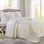 Ivory Cotton King Blanket with Woven Texture