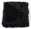 Black Reversible Shaggy Faux Fur and Fleece Throw Blanket