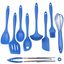 Blue 9-Piece Silicone Kitchen Utensil Set with Stainless Steel Core