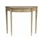 Beige Transitional Demilune Wood Console Table with Carved Legs