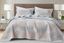 Ivory and Floral Cotton King Reversible Quilt Set