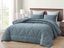 Full Dusty Blue Microfiber Triangle Quilted Comforter Set