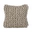 Gray Chunky Cable Knit Wool Throw Pillow, 18"