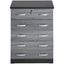 Cindy Ebony Black Vertical 5-Drawer Chest with Lock