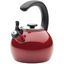 Red Enamel Steel Whistling Teakettle with Flip-Up Spout, 2-Quart