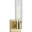 Clarion Satin Brass Modern Cylindrical Wall Sconce