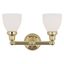 Polished Brass 2-Light Vanity with Satin Opal White Glass