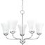 Polished Chrome 5-Light Chandelier with Etched Glass Shades