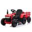 Red 12V Kids Ride-On Tractor with Trailer and LED Lights