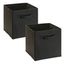 Gray Fabric Storage Bins with Handles, Set of 2