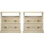 White Oak 2-Drawer Nightstand Set with Open Cubby