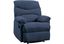 Serene Blue Microfiber Wood-Base Massage Recliner