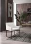 Beige Velvet and Brass Modern Dining Chair