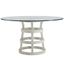 Coastal 54" Round Glass Dining Table with Sandbar Finish