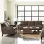 Brown Sugar Leather Sofa and Loveseat Set with Nailhead Trim