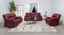 Camila Red Faux Leather 3-Piece Reclining Sofa Set