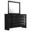 Black Vertical 8-Drawer Dresser with Mirror and Felt Lined Drawer