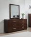 Cappuccino 6-Drawer Dresser with Mirror and Felt Lined Drawer