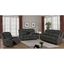 Charcoal 3-Piece Faux Leather Reclining Living Room Set