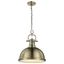 Aged Brass Transitional 14'' Glass Pendant Light