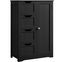 Black Wooden Bathroom Floor Cabinet with Adjustable Shelving