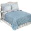 Blue Twin Reversible Floral Polyester Quilt Set