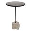 Rustic Cole 20" Round Accent Table with Black Granite & Mango Wood