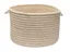 Natural Wool Houndstooth Beige Round Storage Basket 24"