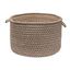 Natural Wool Houndstooth Latte 14" Round Storage Basket