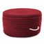 Red Woven Polypropylene Round Pouf Ottoman