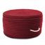 Red Woven Polypropylene Round Pouf Ottoman