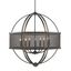 Etruscan Bronze 9-Light Chandelier with Mesh Shade